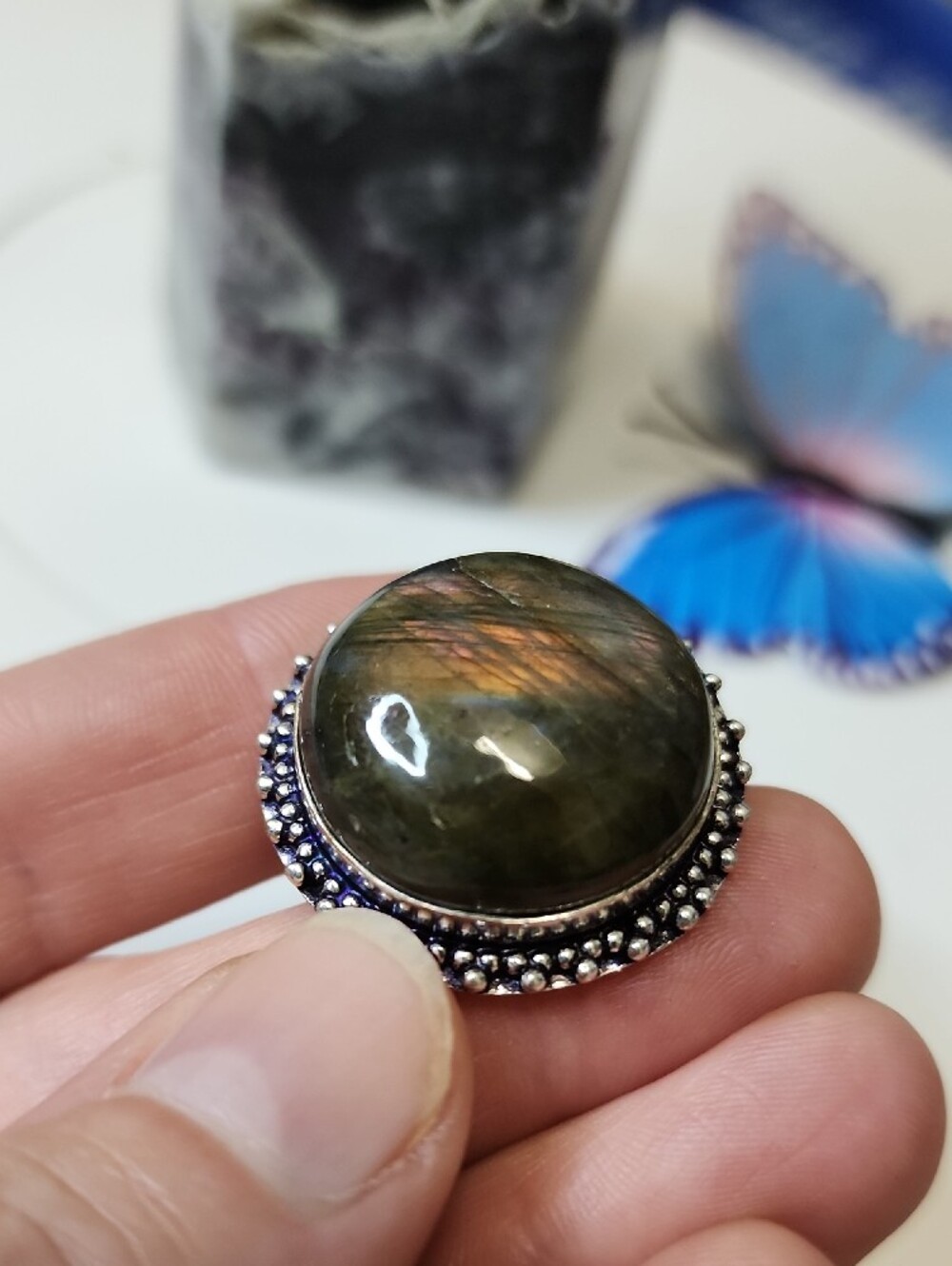 Labradorite Statement Pin-Brooch - Picture 3 of 3